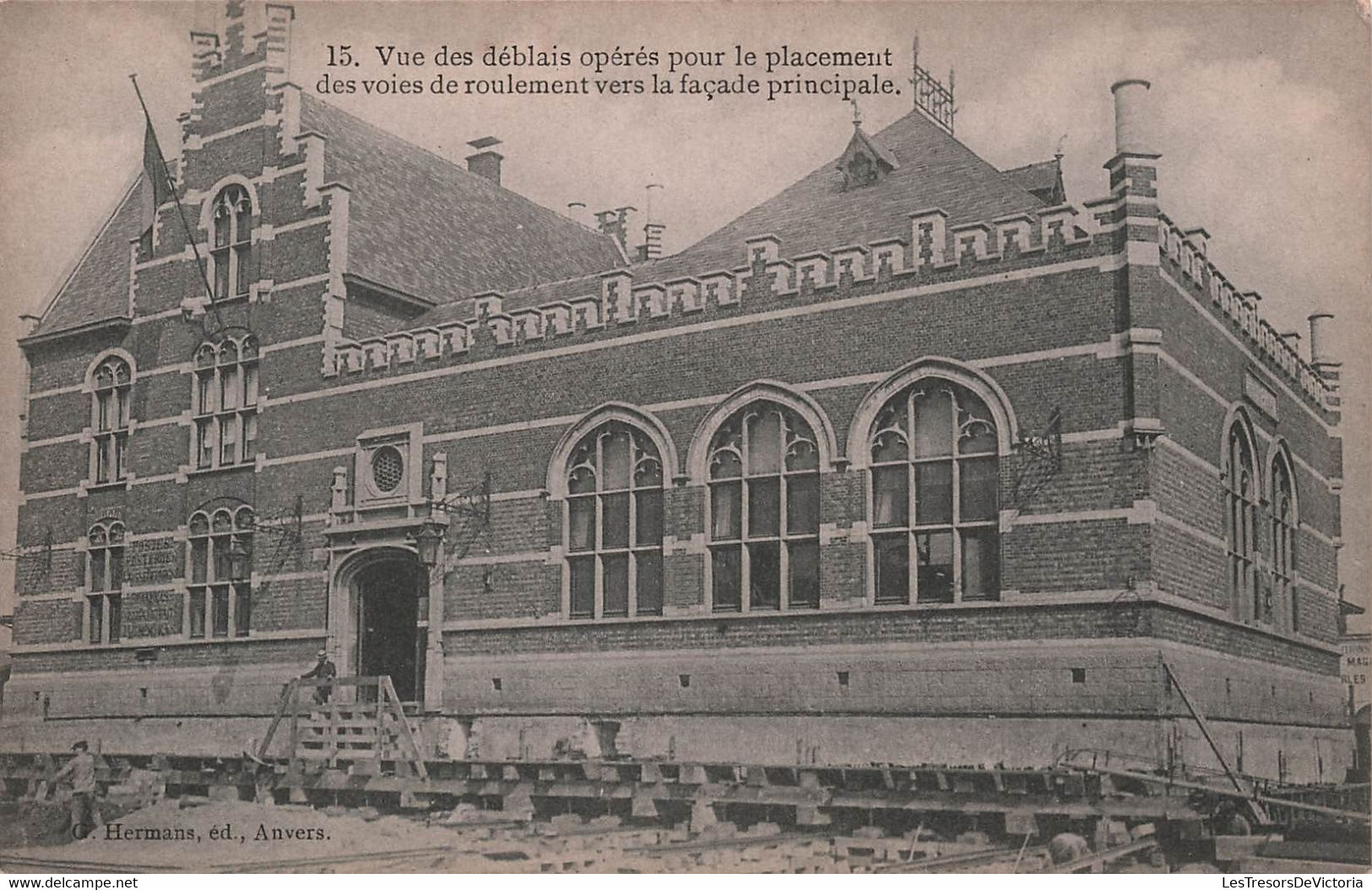 ANVERS - lot de 27 cpa deplacement et rehaussement de la gare du DAM - hermans ed - carte postale ancienne