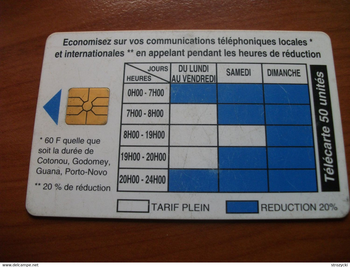 Benin - Telephone Tariffs 1 (11/94) - Bénin