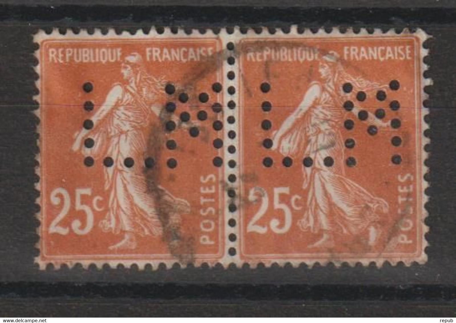 France Perforé Ancoper LM96 En Paire - Used Stamps