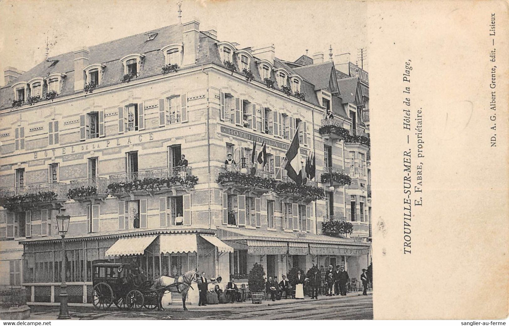 CPA 14 TROUVILLE HOTEL DE LA PLAGE E.FABRE PROPRIETAIRE - Trouville