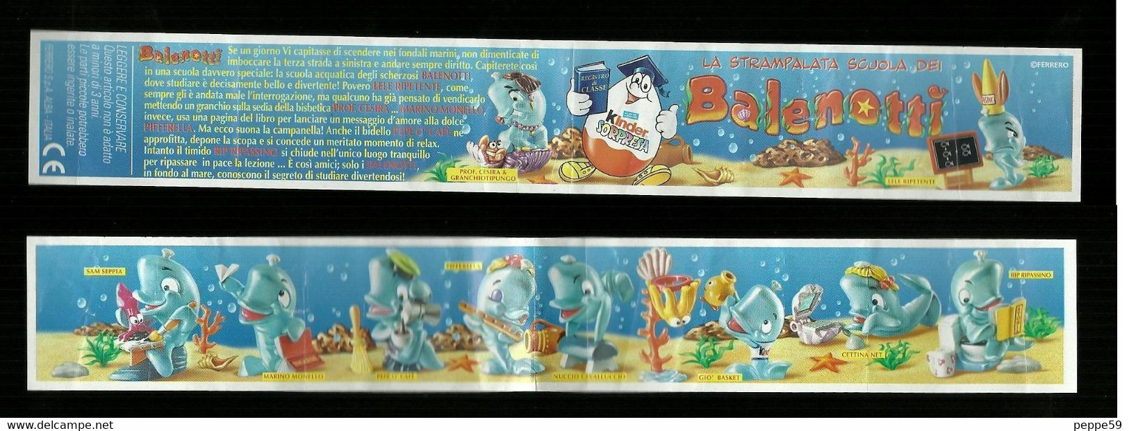 Kinder Ferrero BPZ - Cartina Balenotti - Notices