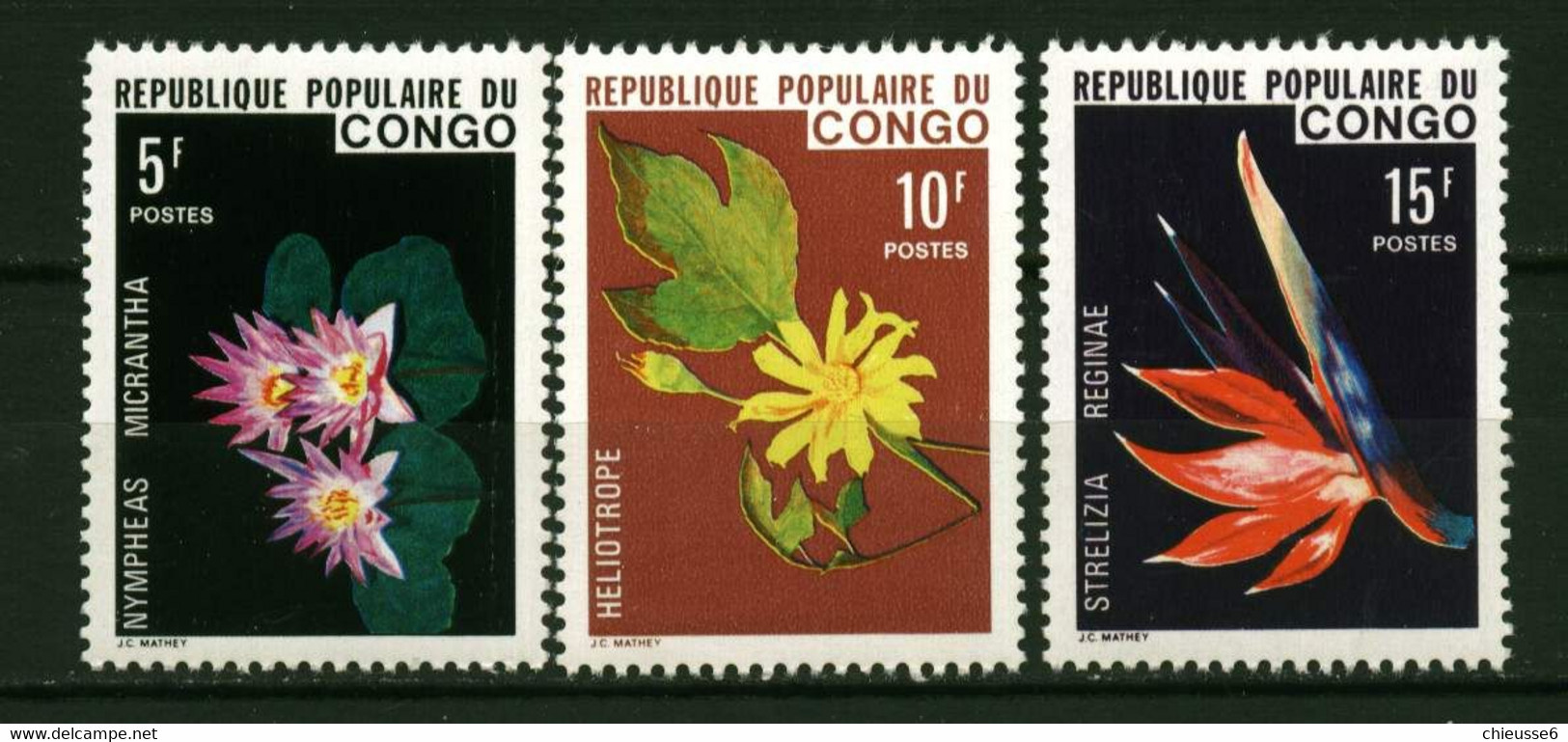 Congo ** N°428 à 430 - Fleurs - Neufs