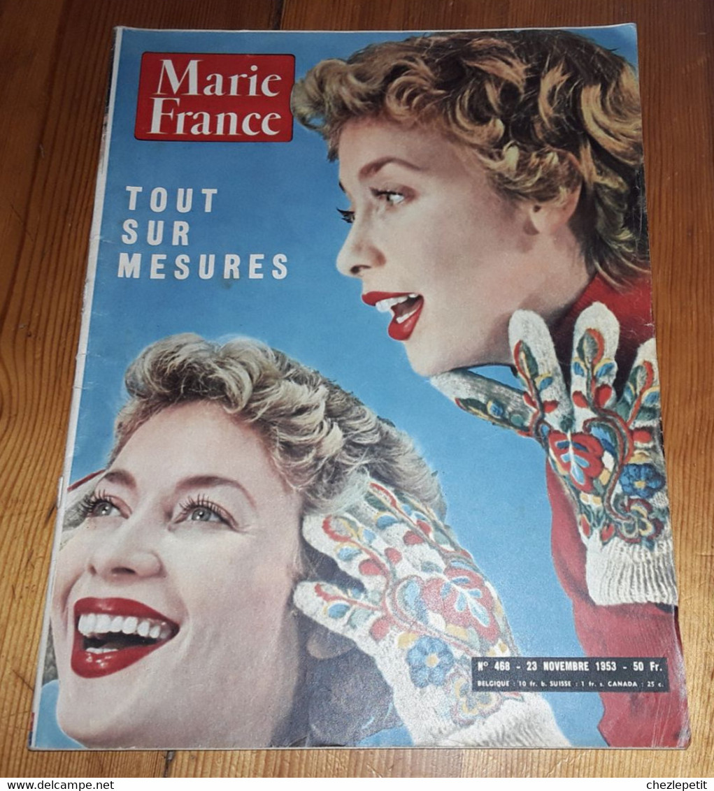 MARIE FRANCE N°468 1953 Mode Fashion French Women's Magazine - Mode