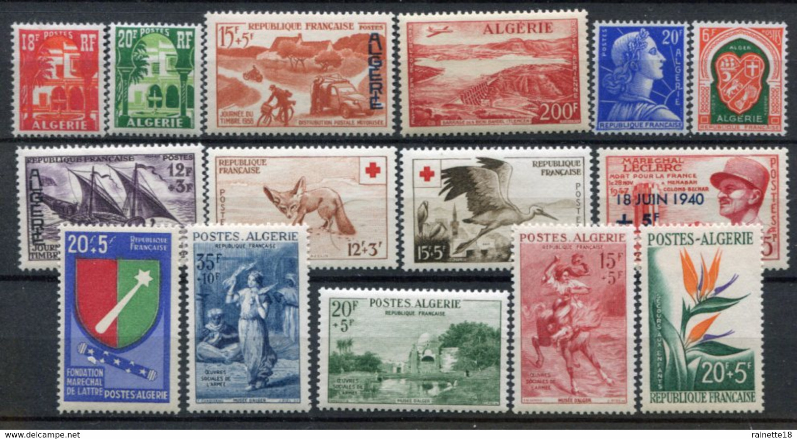 Algérie             Année 1957:   340A/353  ** + PA 14 ** - Unused Stamps