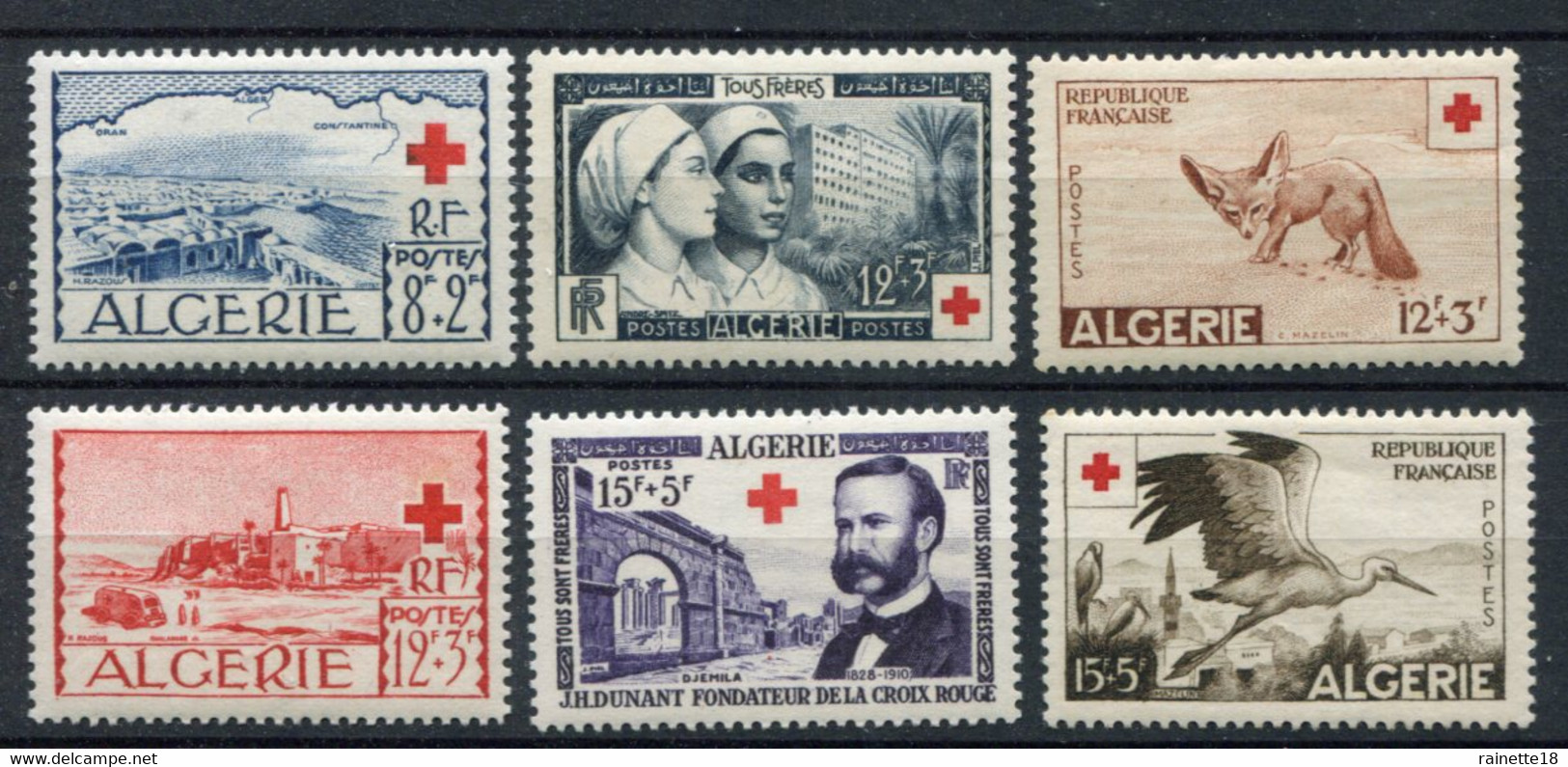 Algérie          Croix Rouge      300/301 ** - 316/317 ** 343/344 ** - Ungebraucht