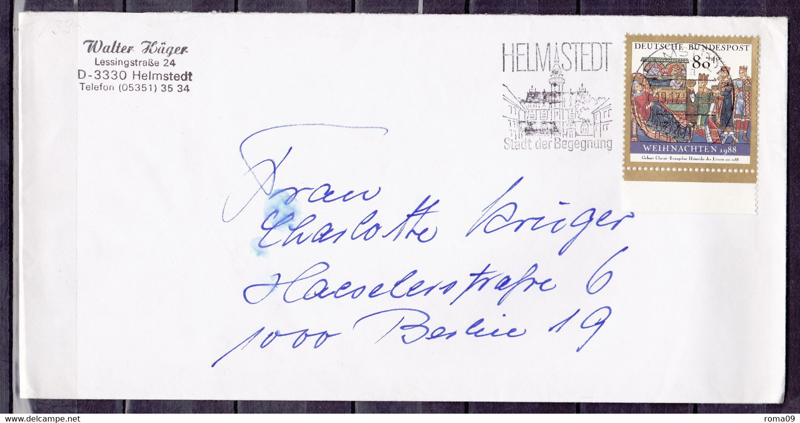 MiNr. 1396, Auf Portoger. Brief Von Helmstedt Nach Berlin, E-117 - Briefe U. Dokumente