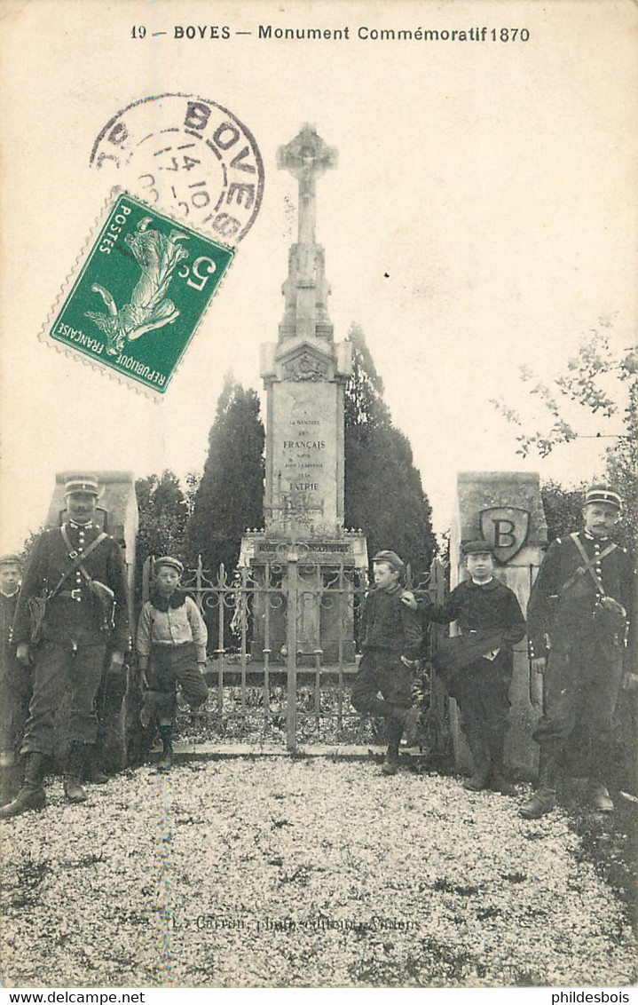 SOMME  BOVES  Monument Commémoratif 1870 - Boves