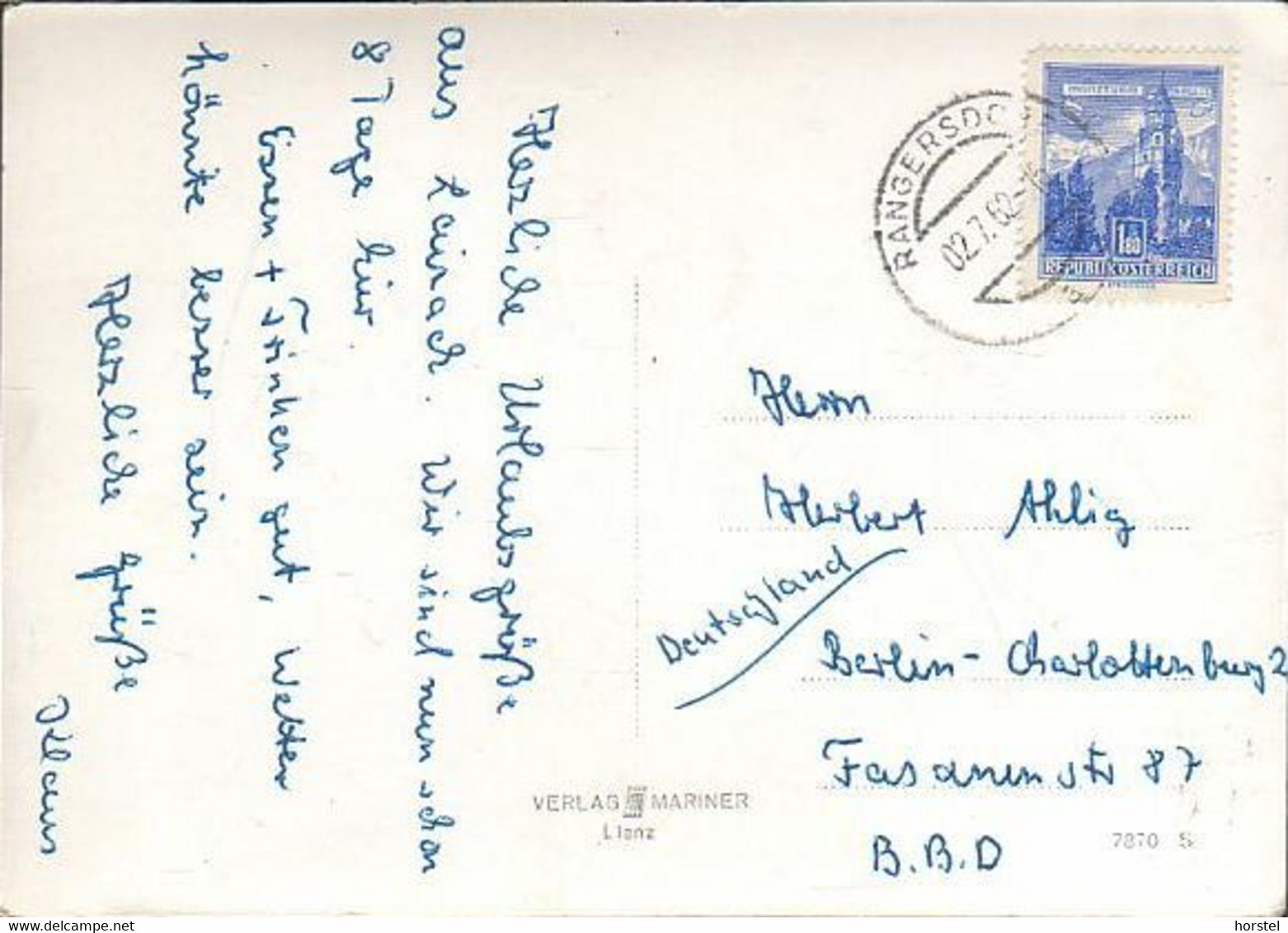 Austria - 9833 Rangersdorf - Bad Lainach - Nice Stamp 1962 - Obervellach