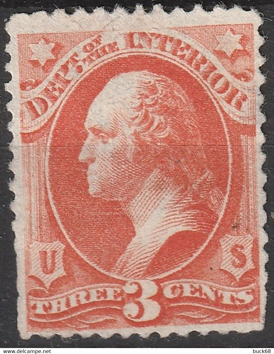 ETATS-UNIS USA Service   3 (*) MNG George Washington - Department Of The Interior 1873 (CV 7 €) - Dienstmarken