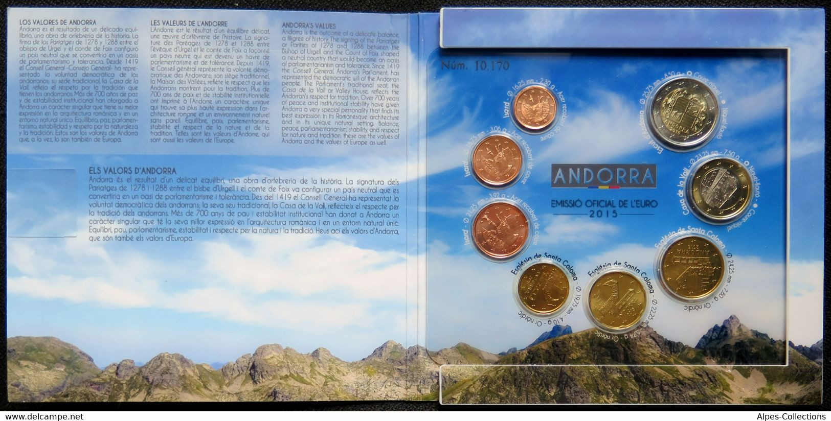 ANX2015.1 - COFFRET BU EUROS ANDORRE 2015 - 1 Cent à 2 Euros - Andorra