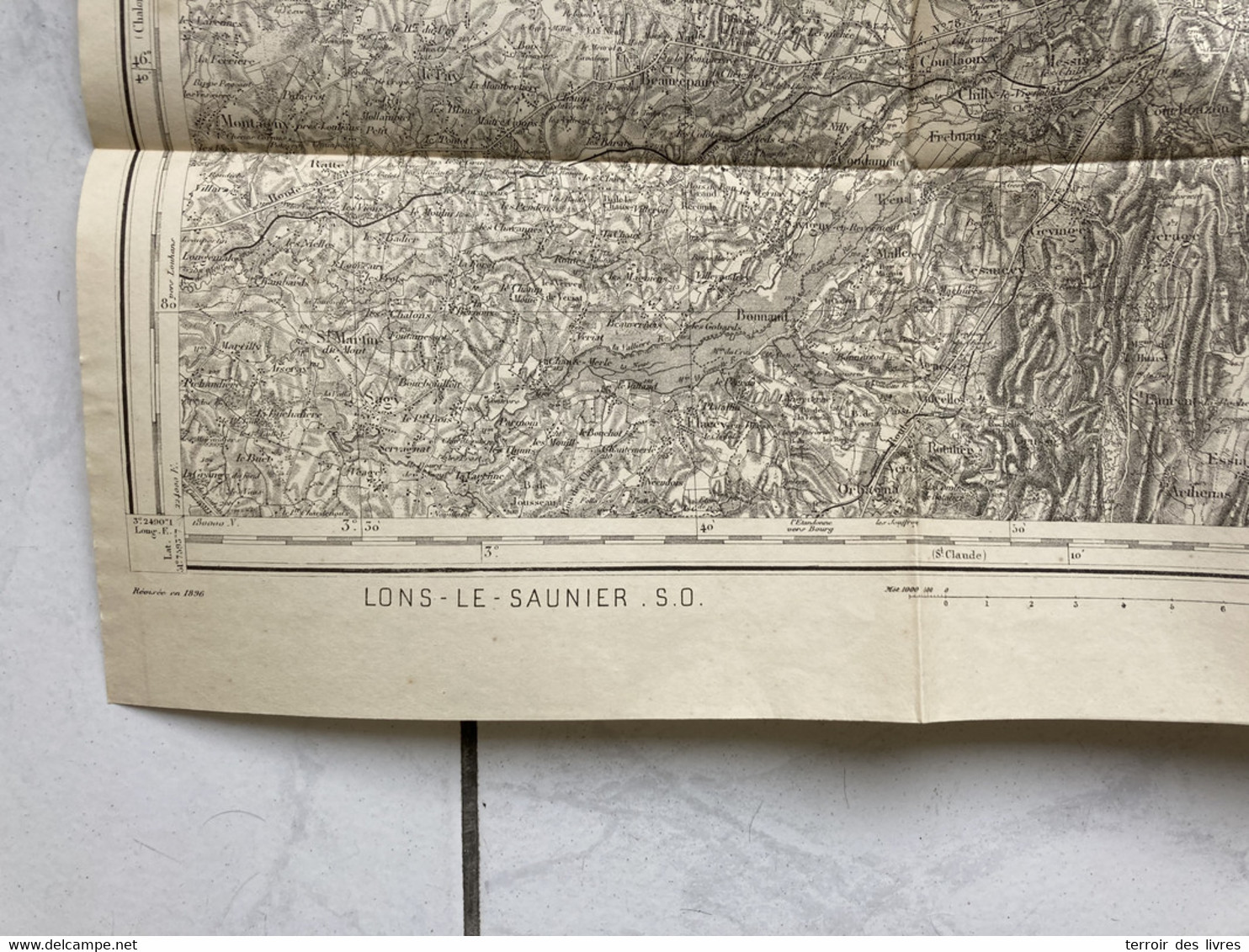 Carte état Major LONS LE SAUNIER 138 1896 Blois-Sur-Seille Le-Fied La-Marre Fay-En-Montagne Plasne Chateau-Chalon Nevy-S - Franche-Comté
