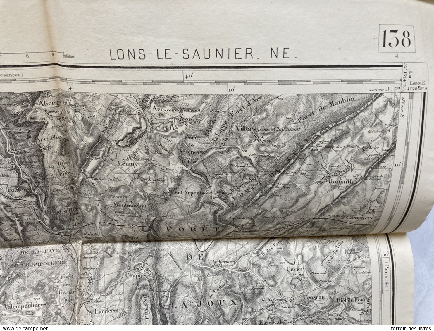 Carte état Major LONS LE SAUNIER 138 1896 Blois-Sur-Seille Le-Fied La-Marre Fay-En-Montagne Plasne Chateau-Chalon Nevy-S - Franche-Comté