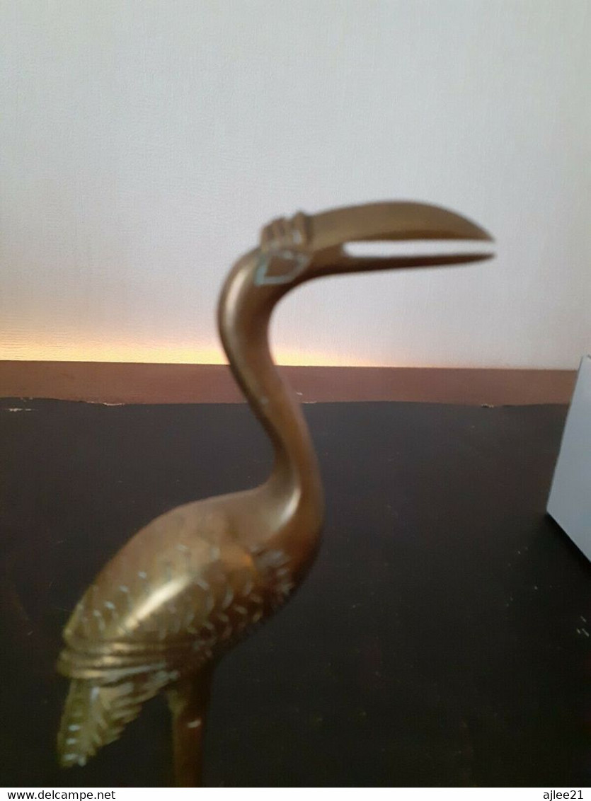 Heron En Bronze/Laiton (?). - Bronces