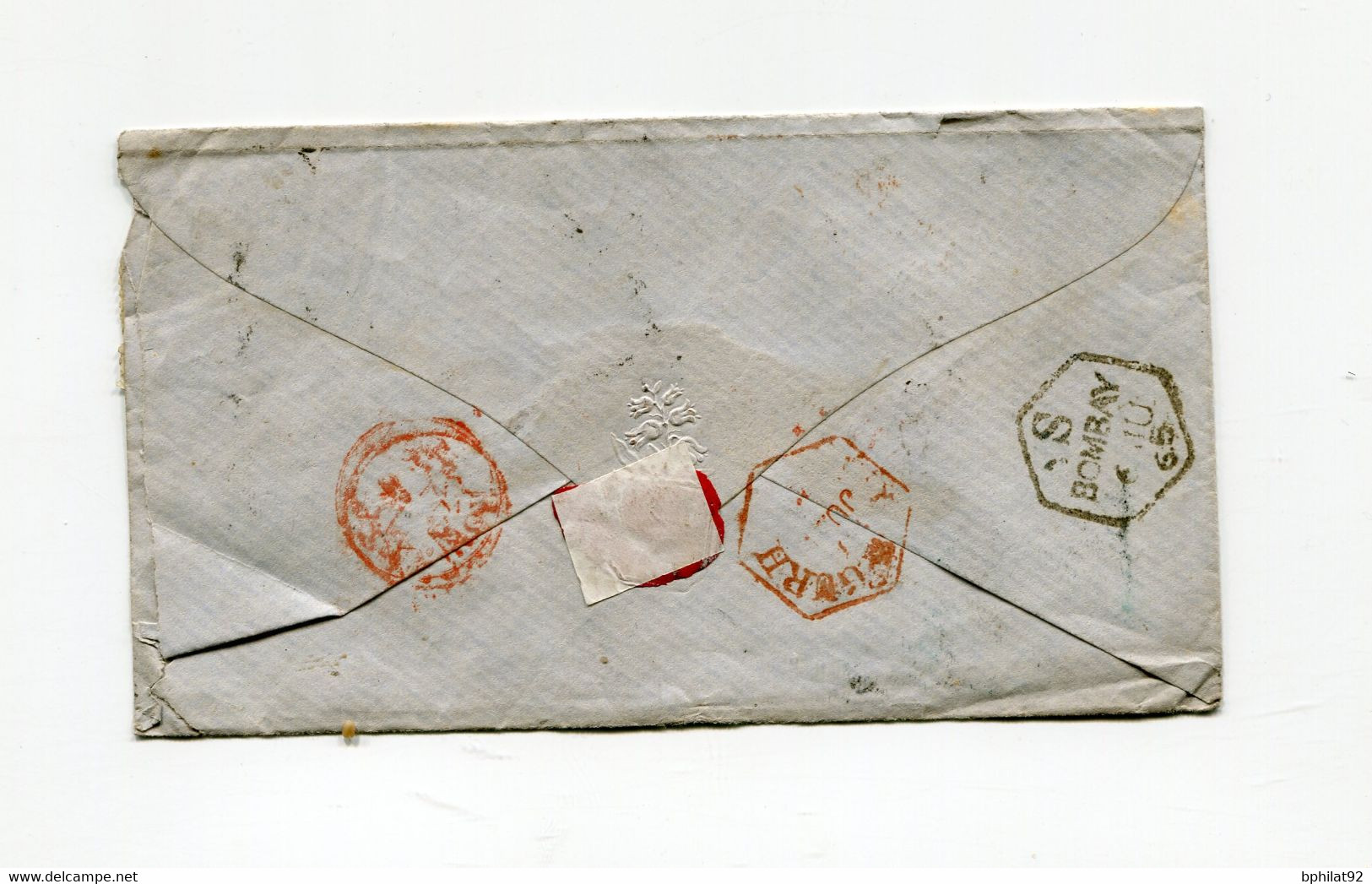 !!! INDE ANGLAISE, LETTRE DE 1865 POUR LONDRES, AFFRANCH TRICOLORE. ARCHIVE CLARKE - 1858-79 Compagnie Des Indes & Gouvernement De La Reine