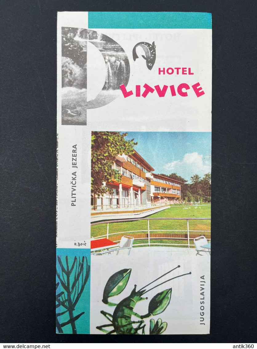 Ancien Dépliant Touristique Publicité Hôtel HOTEL LITVICE Jugoslavia Yougoslavie - Tourism Brochures