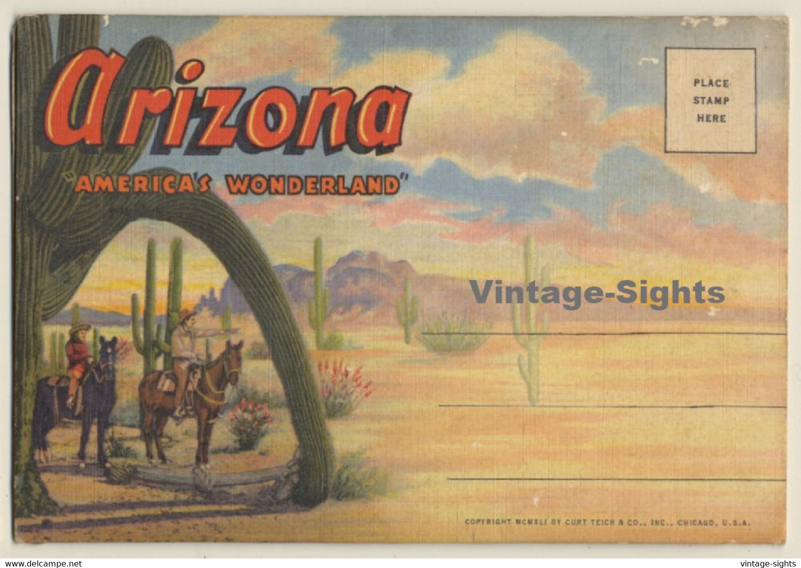 Arizona / USA: America's Wonderland (Vintage Leporello PC ~1940s) - Chattanooga