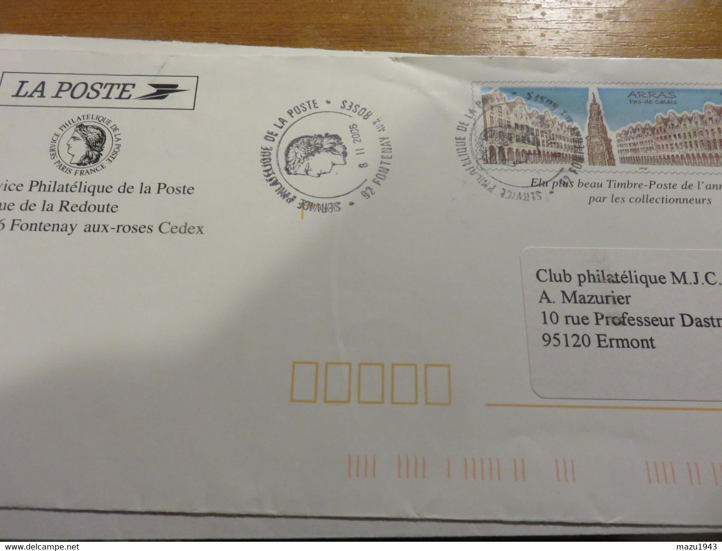 Entier Postal LA POSTE Le Plus Beau Timbre De L'année 2003 - Bigewerkte Envelop  (voor 1995)