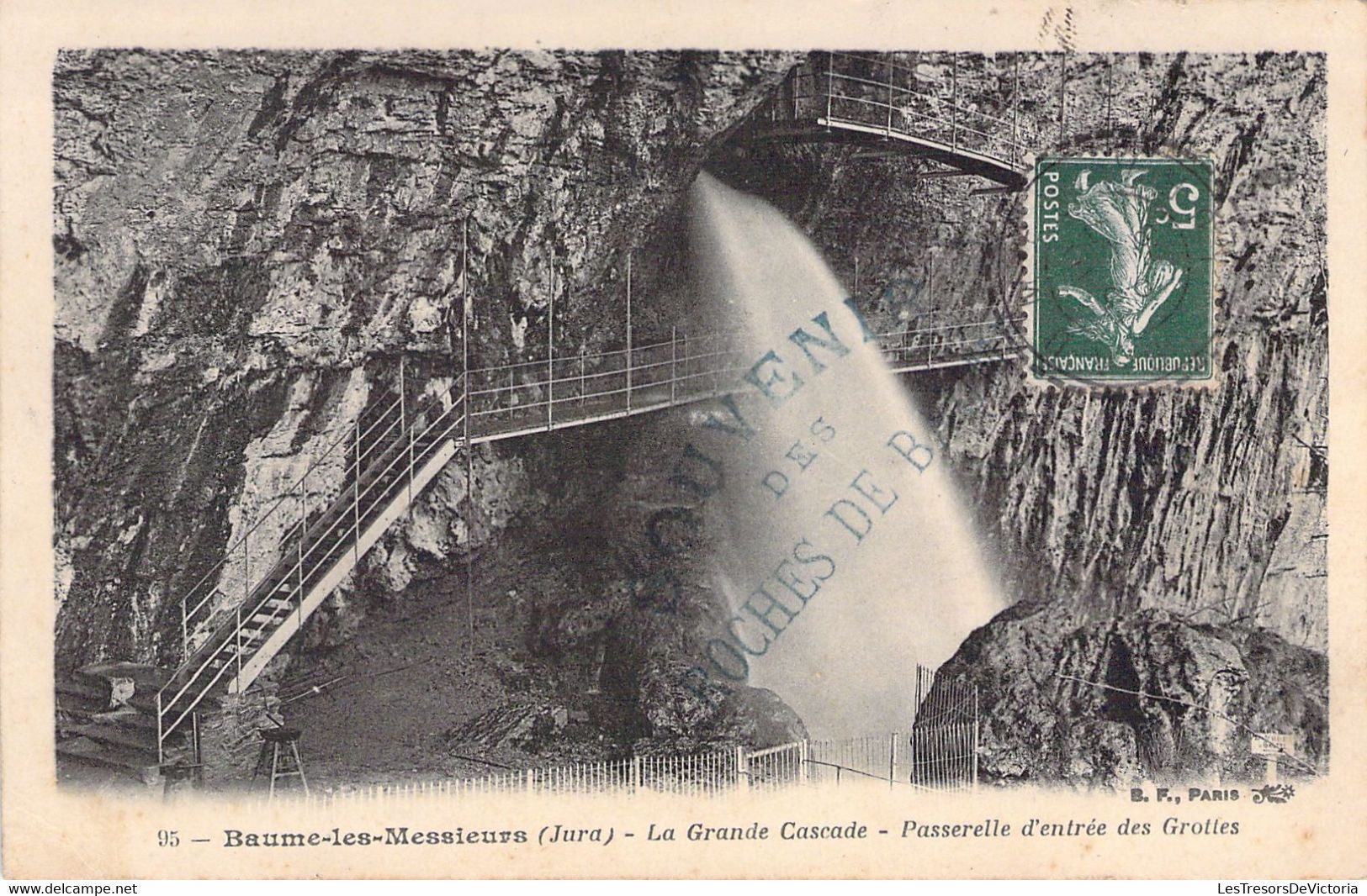 39 - BAUME LES MESSIEURS - La Grande Cascade - Passerelle D'entrée Des Grottes - BF PARIS -  Carte Postale Ancienne - Baume-les-Messieurs