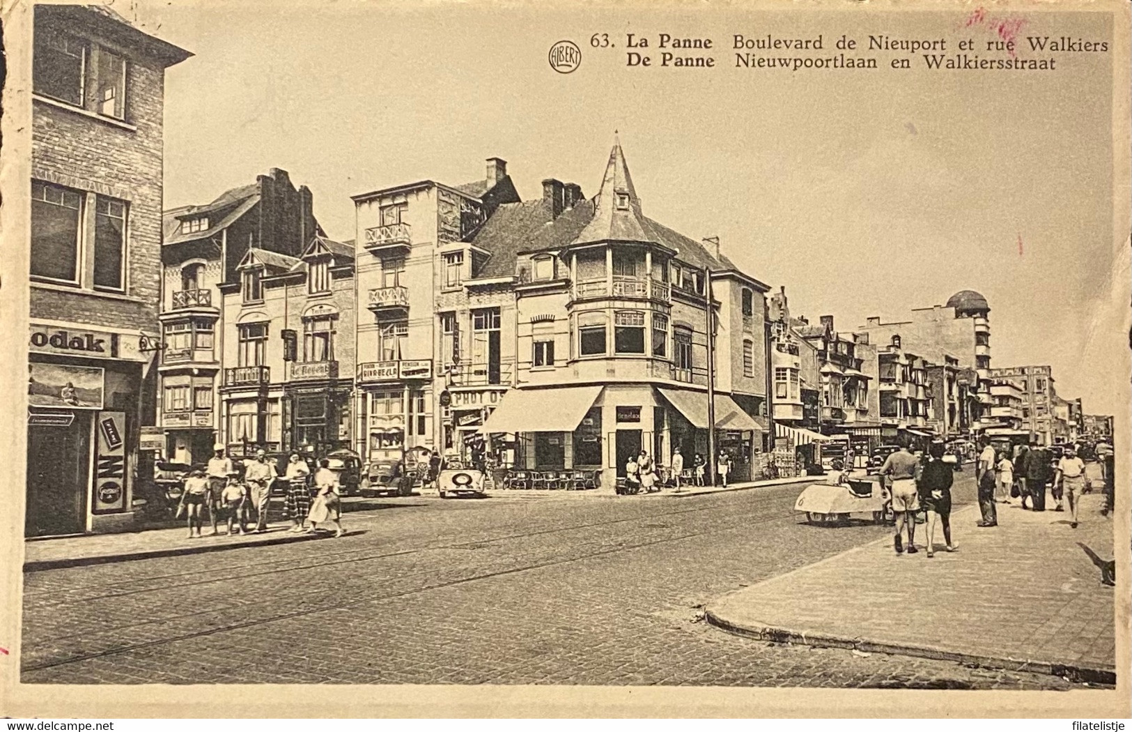 De Panne Hoek Walkiersstraat En Nieuwpoortlaan Gelopen 1956 - De Panne