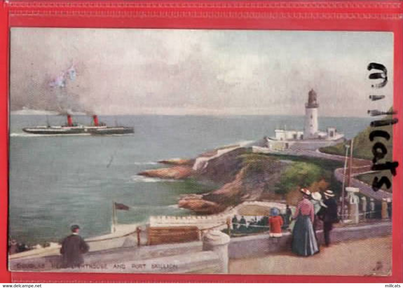 ISLE OF MAN     DOUGLAS HEAD LIGHTHOUSE + PORT SKILLION RAPHAEL TUCK SERIES  Pu 1904 FERRY SHIPPING - Isle Of Man