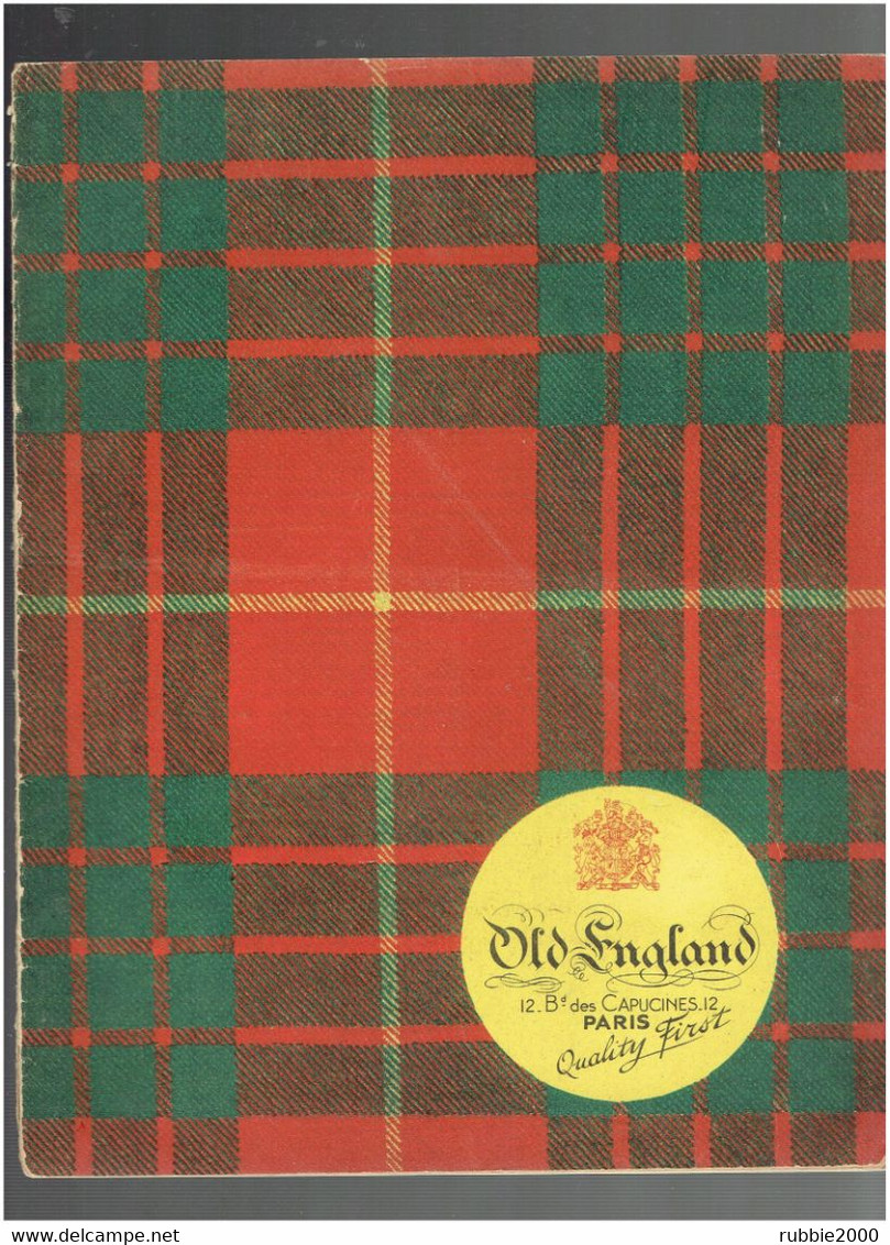 CATALOGUE OLD ENGLAND BOULEVARD DES CAPUCINES A PARIS 1939 VETEMENT CHAPEAU CHAUSSURE GANT HOMME FEMME ET ENFANT - Literatur