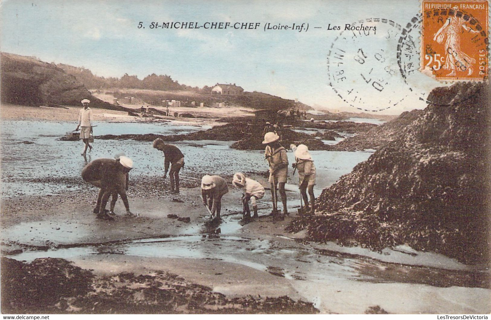 44 - Saint Michel Chef Chef - Les Rochers - Colorisée -  Carte Postale Ancienne - Saint-Michel-Chef-Chef