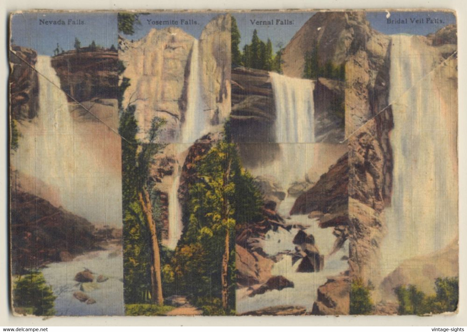 USA: Scenic Gems Of Yosemite National Park (Vintage Leporello PC ~1940s) - Yosemite