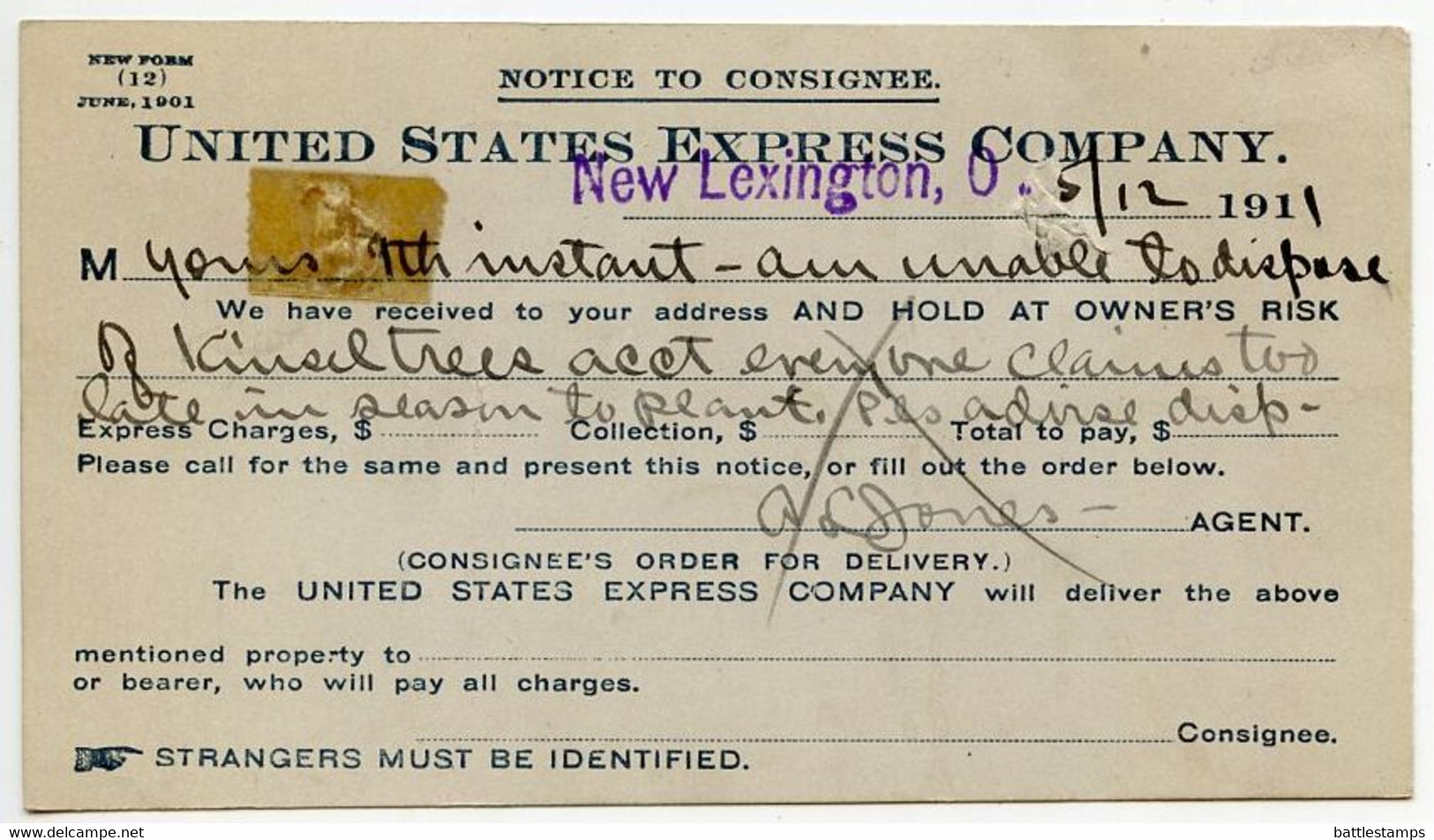 United States 1911 Scott UX22 Postal Card Col. & G. Bridge RPO; To Beverly, Ohio - 1901-20