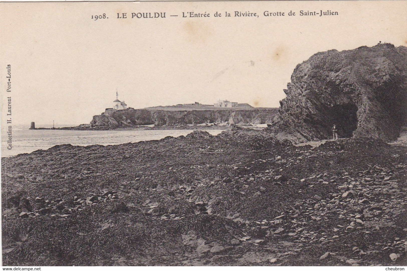 29. LE POULDU. CPA. L'ENTREE DE LA RIVIERE. GROTTE DE SAINT JULIEN. - Le Pouldu