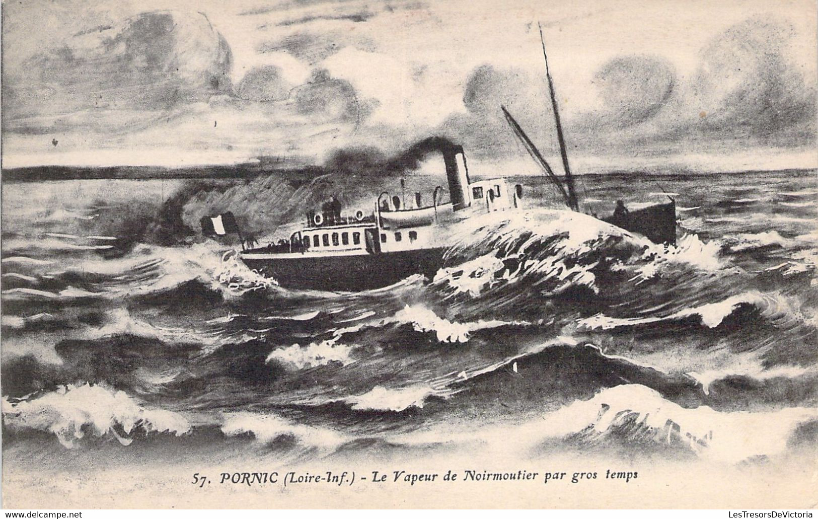 44 - PORNIC - Le Vapeur De Noimoutier Par Gros Temps - Bateau - Carte Postale Ancienne - Pornic