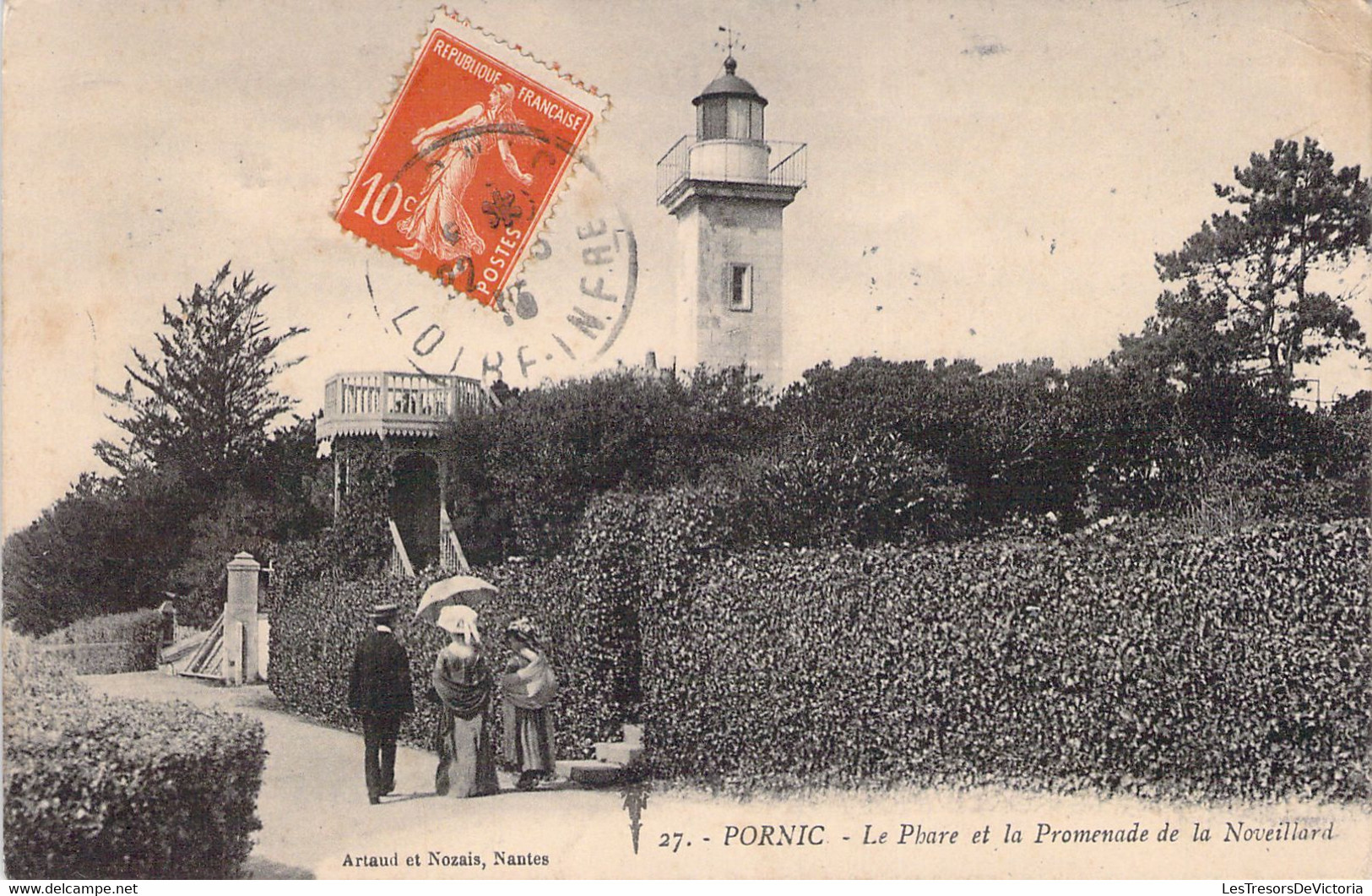 44 - PORNIC - Le Phare Et La Promenade De La Noveillard - Carte Postale Ancienne - Pornic