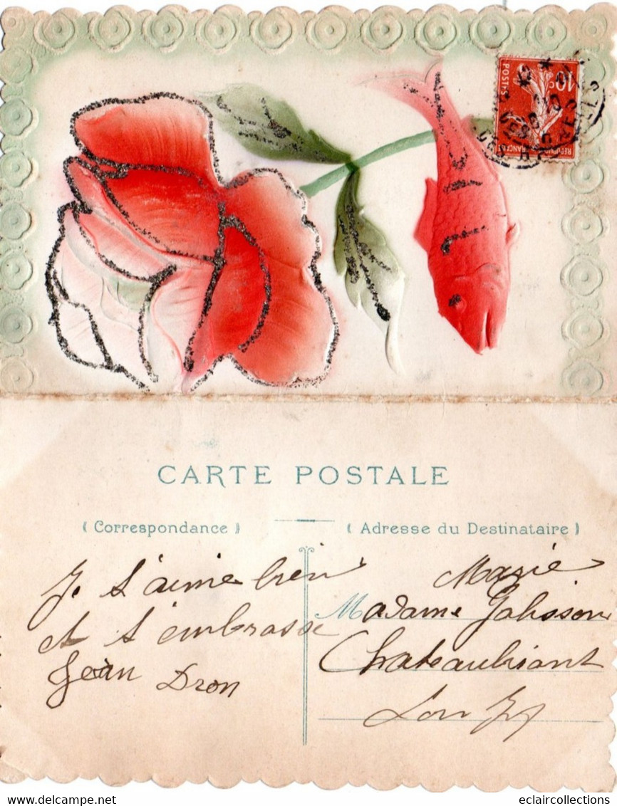 Fantaisie. Fleurs.   1er Avril Et Rose.  Avec Message     (voir Scan) - Sonstige & Ohne Zuordnung