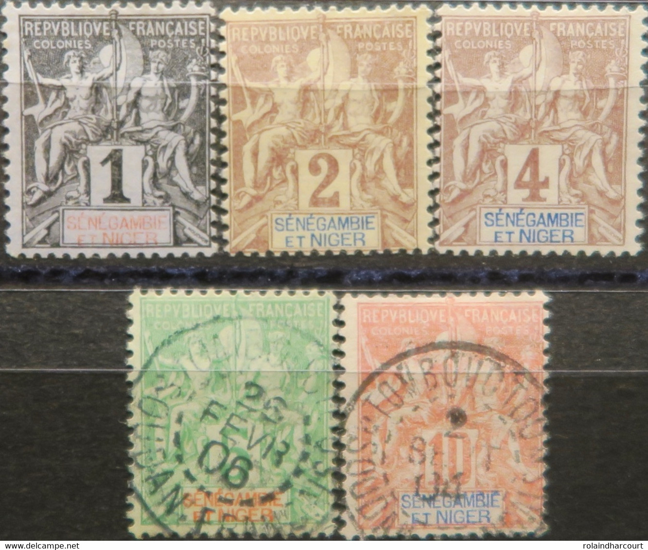 LP3844/1946 - 1903 - COLONIES FRANÇAISES - SENEGAMBIE Et NIGER - N°1 à 5 NEUFS (*)/☉ 2 BEAUX CàD - Nuevos