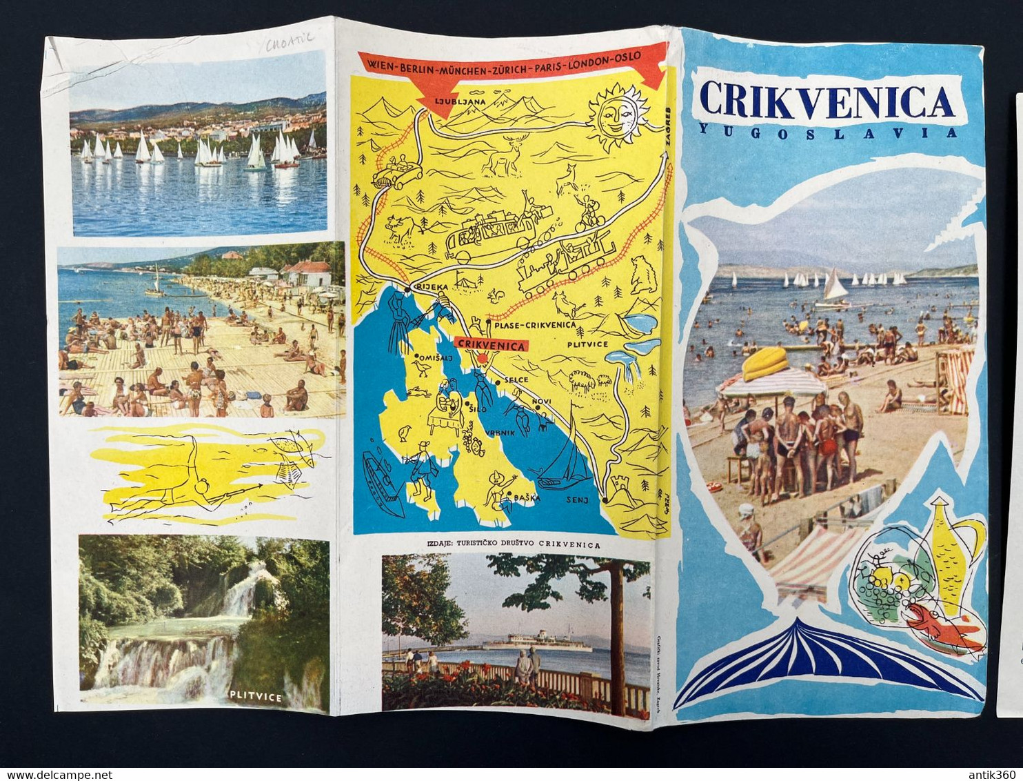 Ancien Dépliant Touristique Publicité Hôtel CRIKVENICA CROATIA Croatie Jugoslavia Yougoslavie - Reiseprospekte