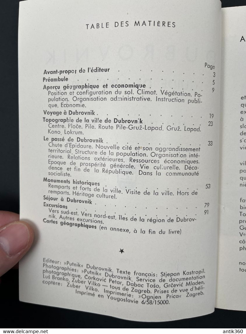 Ancien Guide Touristique DUBROVNIK Circa 1958 CROATIA CROATIE JUGOSLAVIA Yougoslavie - Dépliants Touristiques