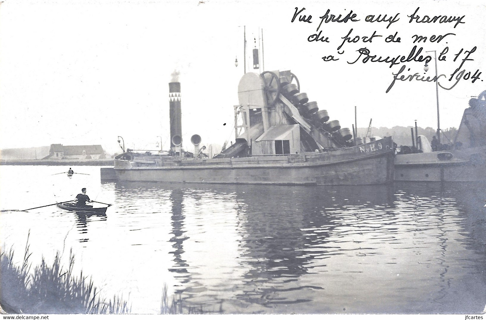 Etr - Belgique - BRUXELLES - Carte Photo Des "travaux Du Port De Mer à Bruxelles Le 17 Février 1904" - Maritiem