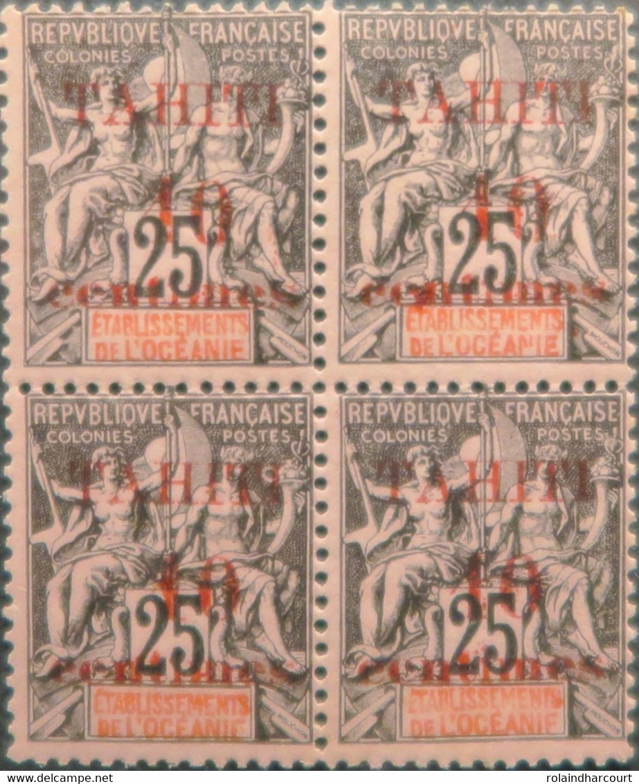 LP3844/1960 - 1903 - COLONIES FRANÇAISES - TAHITI - N°31 SUPERBE BLOC NEUF(*) - Ungebraucht