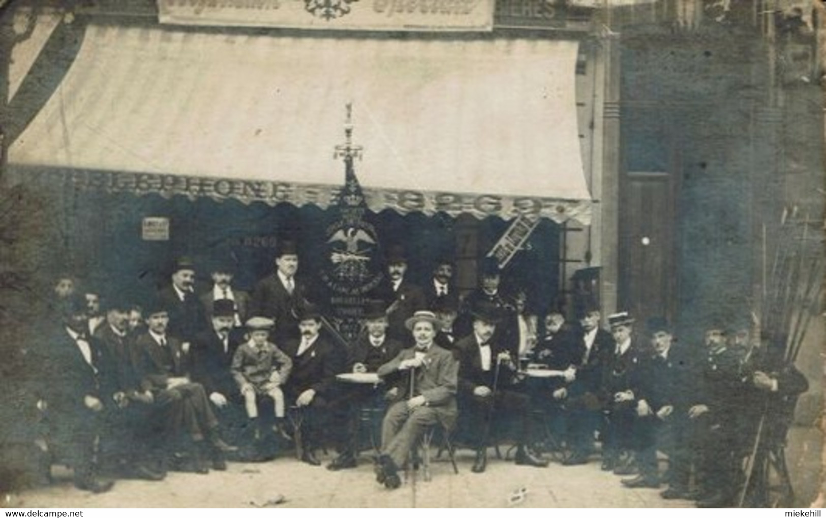 BRUXELLES-TIR A L'ARC AU BERCEAU-SOCIETE ROYALE DU VAUTOUR 1877-PHOTOGRAPHIE ORIGINALE-BIERE DE LOUVAIN - Tir à L'Arc