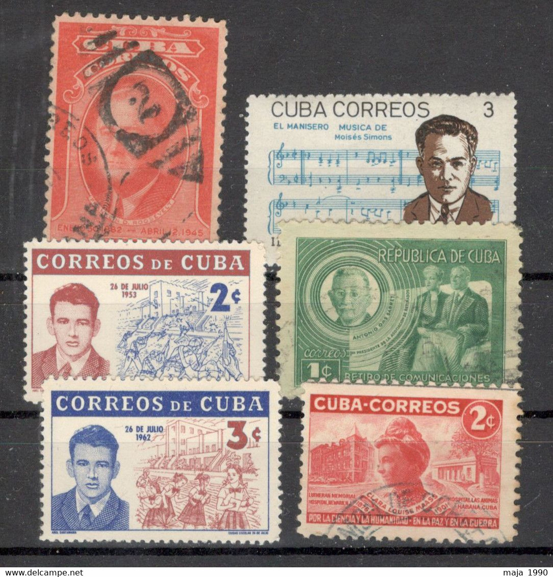 CUBA - 6 MNH/USED STAMPS - Collections, Lots & Séries