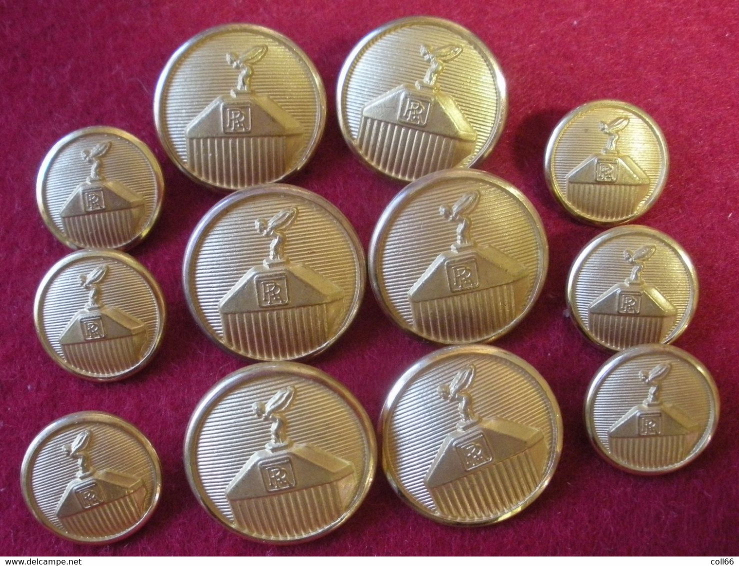 RARE Rolls Royce Motors Set 12 Buttons Boutons De Livrée Par Holland & Sherry Avec Colissimo Pour Europe - Knöpfe