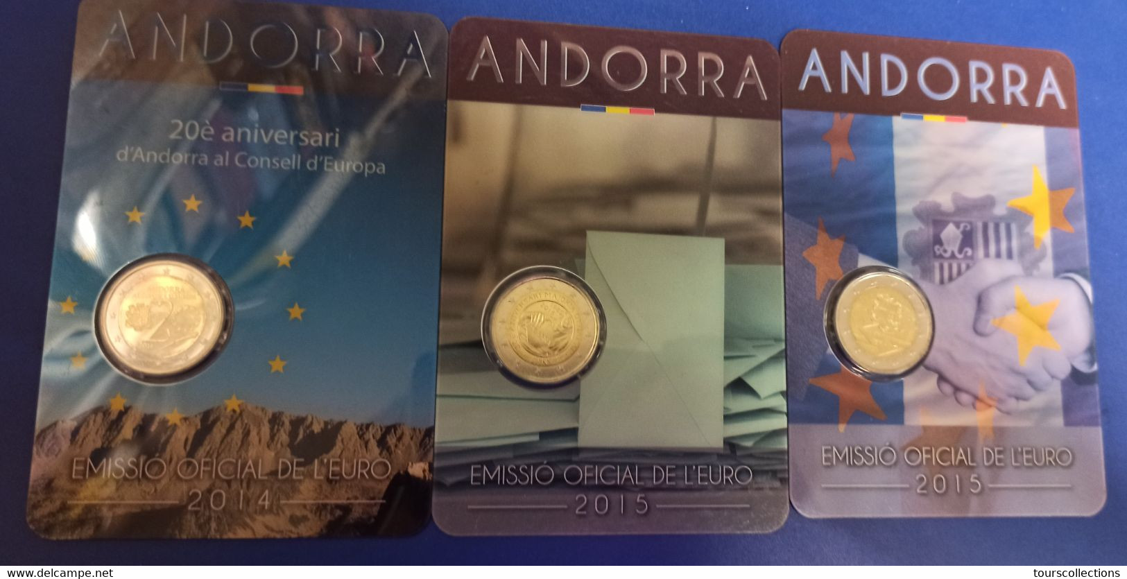 ANDORRE - LOT 2 Euros BU 2014 Et  2 X 2015 : Accord Douanier - Douanes + Majorité à 18 Ans - Commémoratives - Andorre