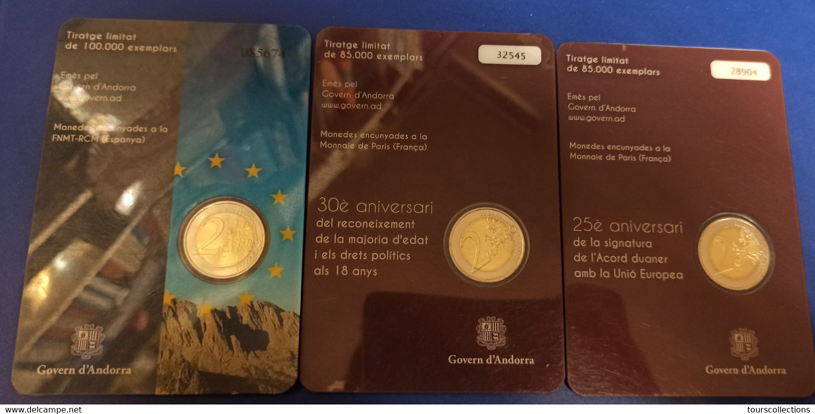 ANDORRE - LOT 2 Euros BU 2014 Et  2 X 2015 : Accord Douanier - Douanes + Majorité à 18 Ans - Commémoratives - Andorre