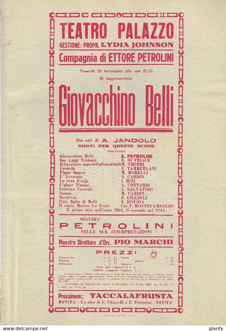 RAI RADIOTELEVISIONE ITALIANA - TEATRO IN DIALETTO STAGIONE DI PROSA TV 1960-61 7 SPLENDIDE LOCANDINE TEATRALI