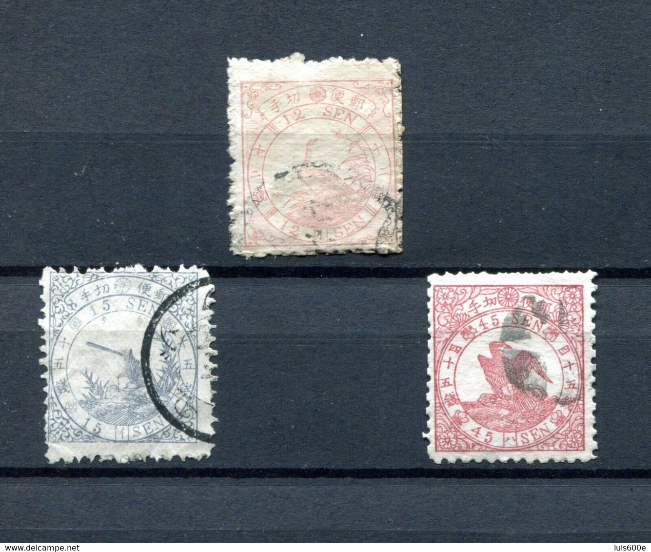 1875.JAPON-YVERT 32/34(o).USADOS.CATALOGO 750€ - Gebraucht