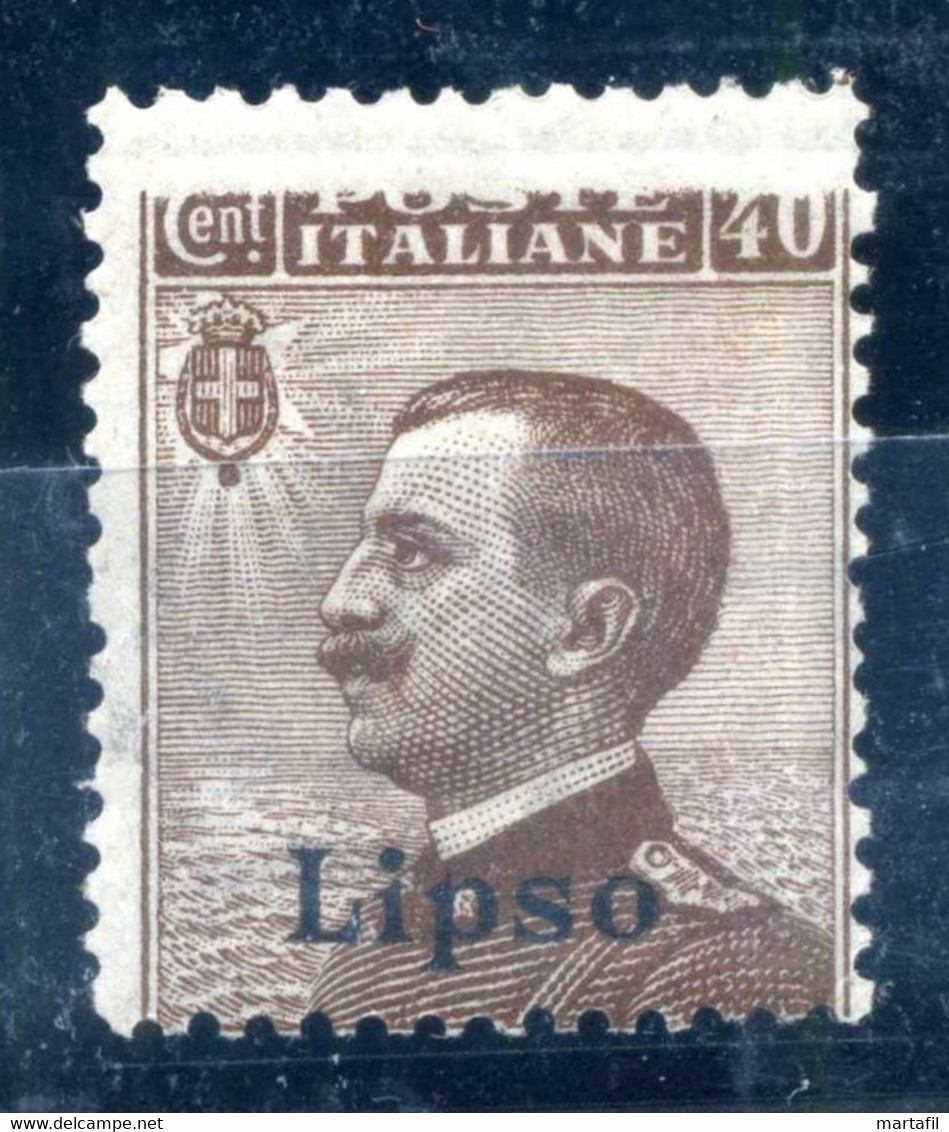 Lipso, Varietà -1912 Michetti 40 Cent. Stampa Mancante In Alto (150€ Di Cat.) - Egeo (Lipso)