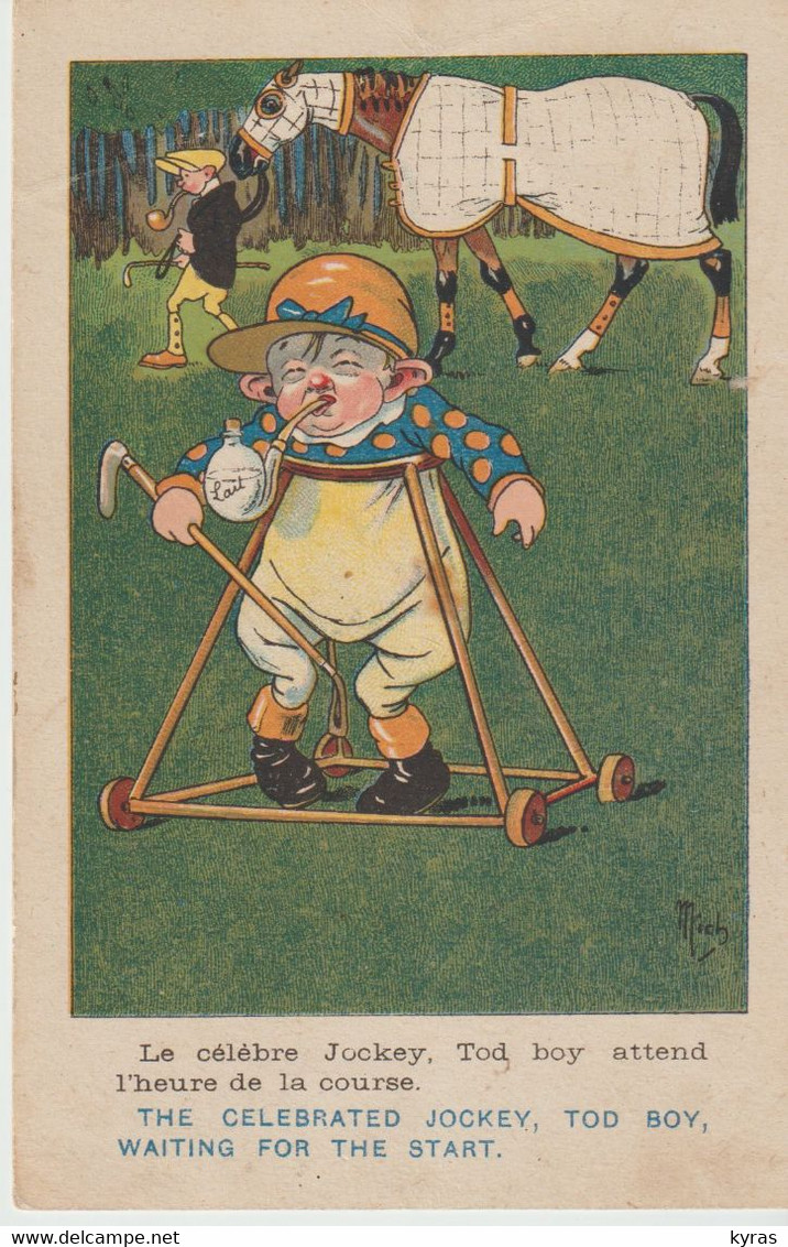 Illustr. MICH.  (Grands Et Petits Snobs)  Le Célèbre Jockey TOD BOY Attend L'heure De La Course - Mich