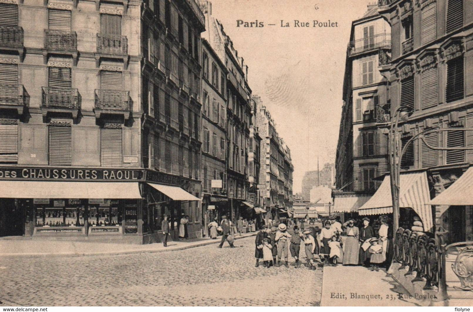 Paris - 18ème Arrondissement - La Rue Poulet - Magasin Chaussures RAOUL - Arrondissement: 18