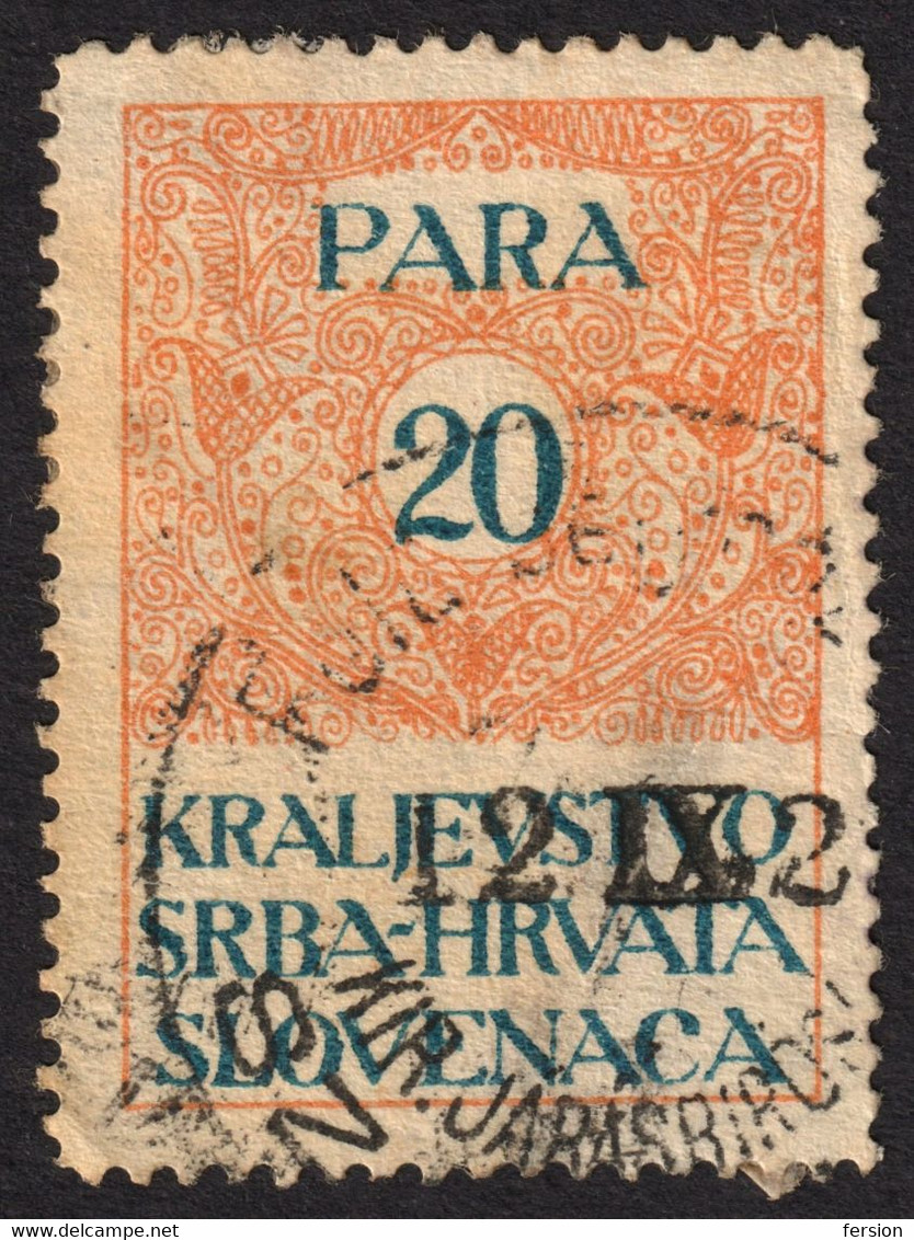 Subotica SZABADKA WW1 War Occupation Hung. Lang. Survive Postmark 1920 Yugoslavia SHS HUNGARY Revenue Tax Judaical 20 P - Steuermarken