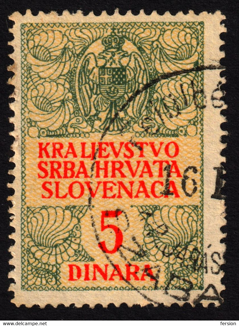 Subotica SZABADKA WW1 War Occupation Hung. Lang. Survive Postmark 1920 Yugoslavia SHS HUNGARY Revenue Tax Judaical 5 D - Fiscaux
