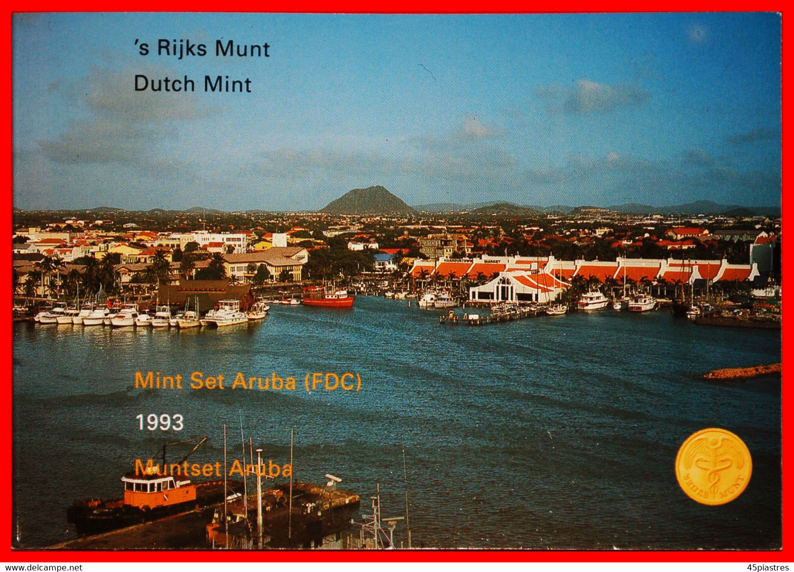 * NETHERLANDS: ARUBA ★ 5-10-25-50 CENTS 1-2 1/2 FLORINS 1993 FDC SET! MINT LUSTRE! RARE!★ LOW START ★ NO RESERVE! - Aruba